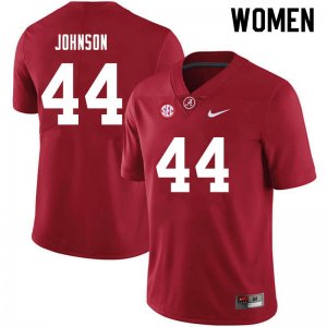 NCAA Women's Alabama Crimson Tide #44 Christian Johnson Stitched College 2021 Nike Authentic Crimson Football Jersey ZQ17N10FB